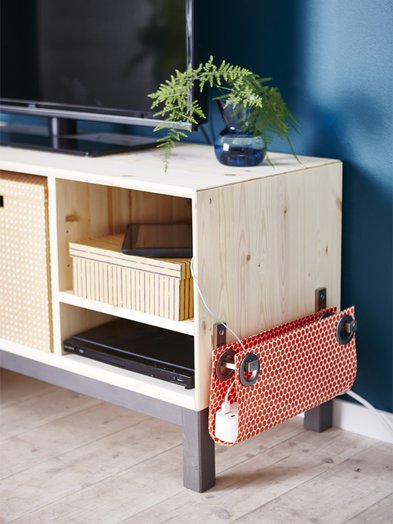 Kabelverstecken, Tasche an Möbelstück, Tasche für Mehrfachsteckdose, Foto: Ikea.com